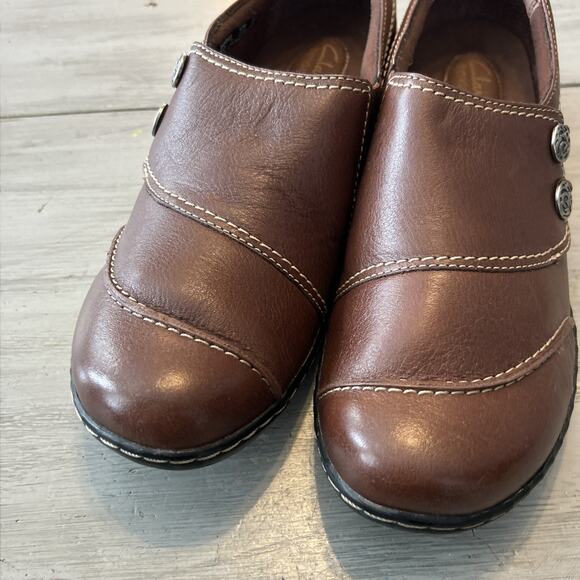 CLARKS Bendables Ashland Alpine Brown Leather Loafer Women's Size 9.5 Shoe - Picture 5 of 8